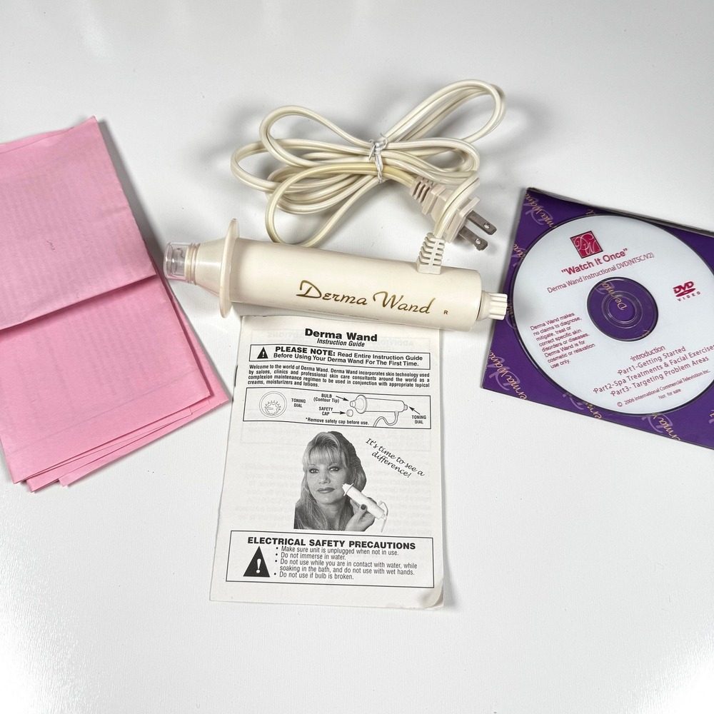 Derma Wand Anti Aging Skin Care Tool Original Radio Frequency Device DVD Manual
